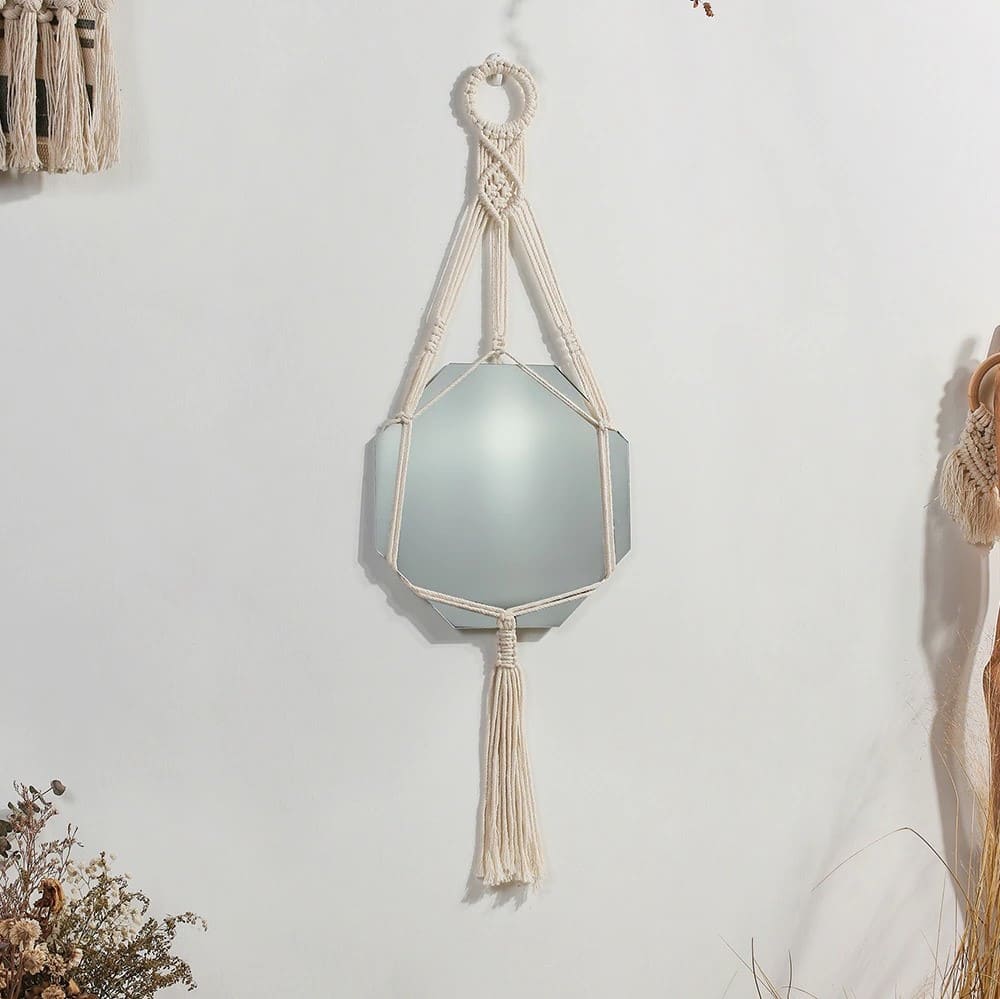 Miroir suspendu macramé