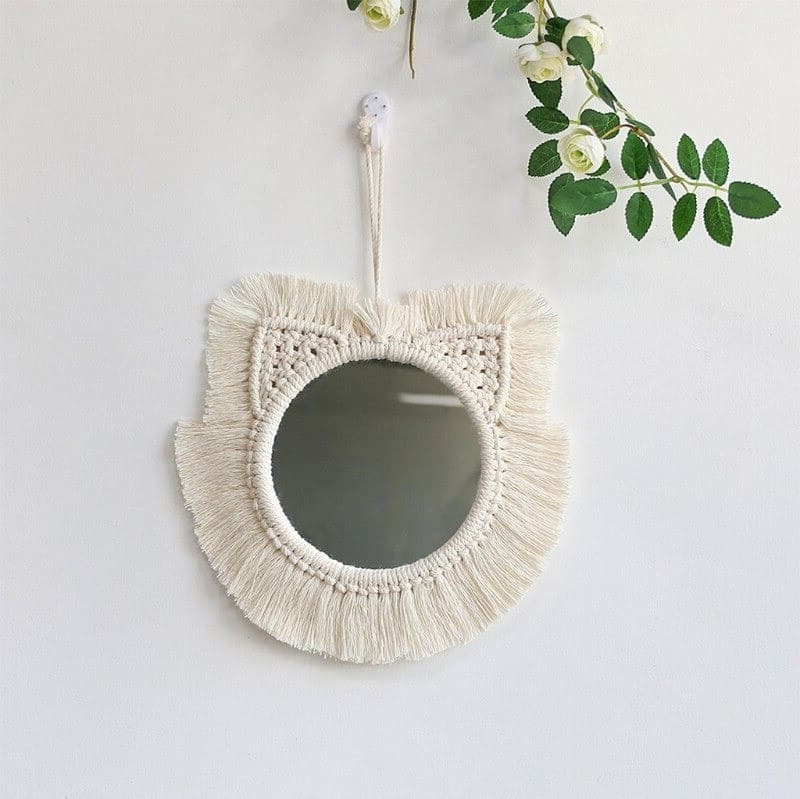 Miroir tour macramé