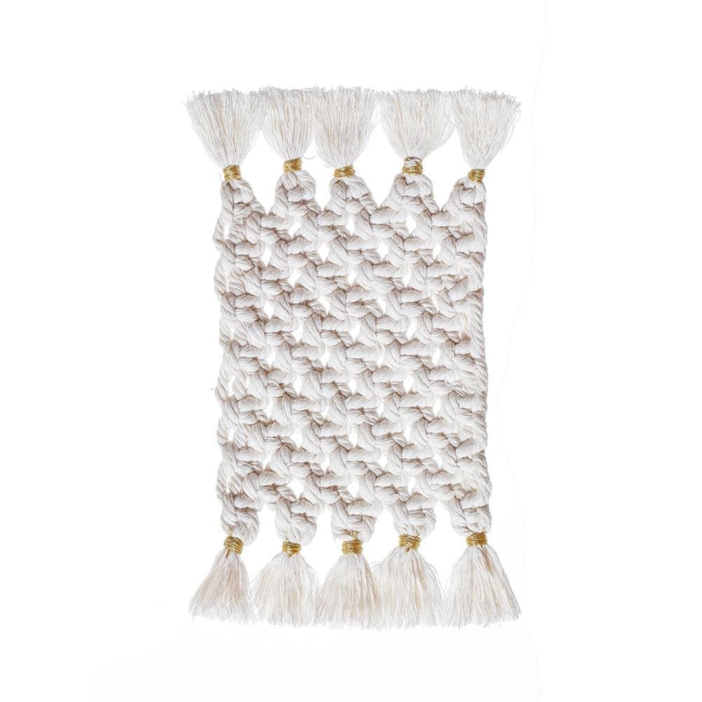 Napperon macramé rectangulaire blanc