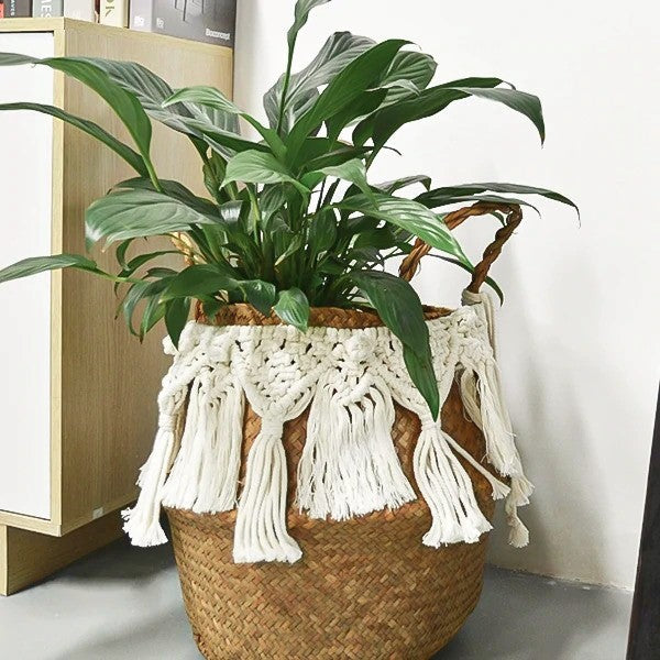 Panier de macramé
