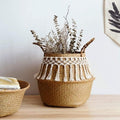 Panier osier macramé