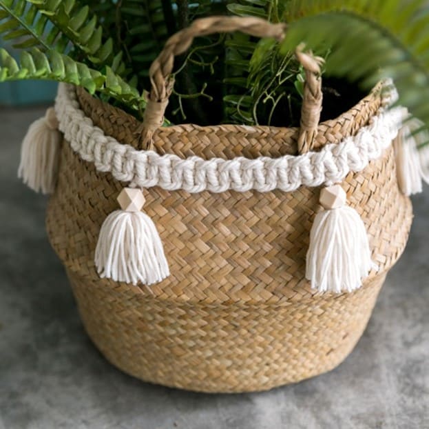 Panier rangement macramé