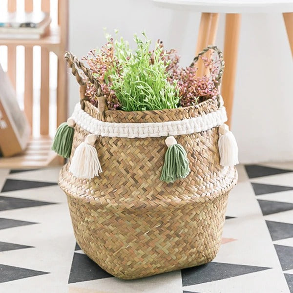 Panier rangement macramé