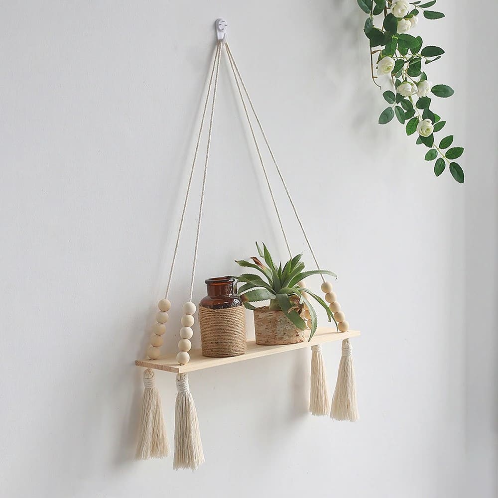 Petite étagère murale macramé