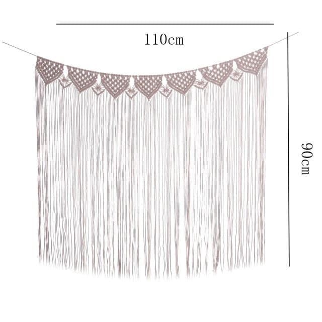 Petit rideau coton macramé
