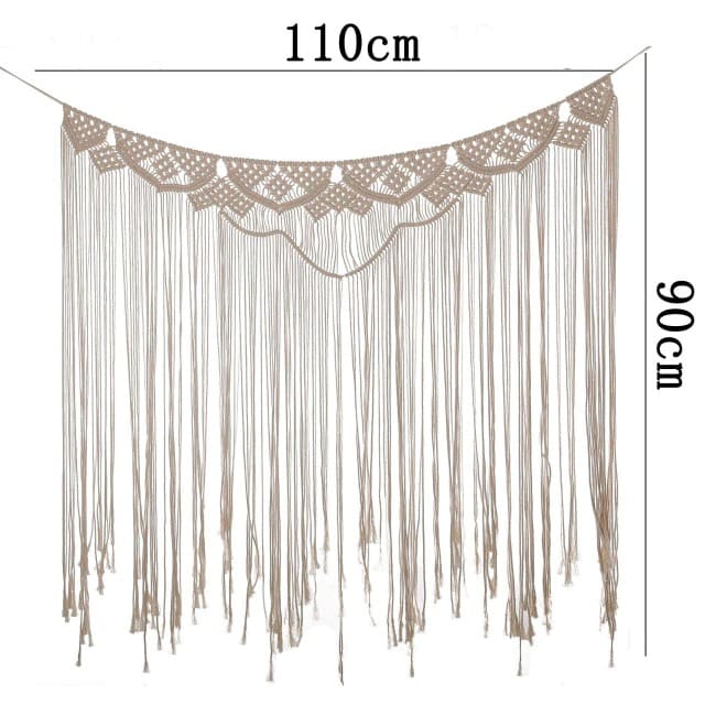 Petit rideau de fil en coton macramé