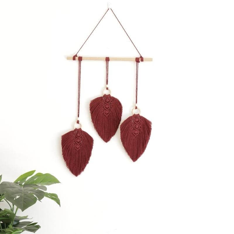 Large Macrame Feather Wall Hanging | Handmade Boho Wall Decor