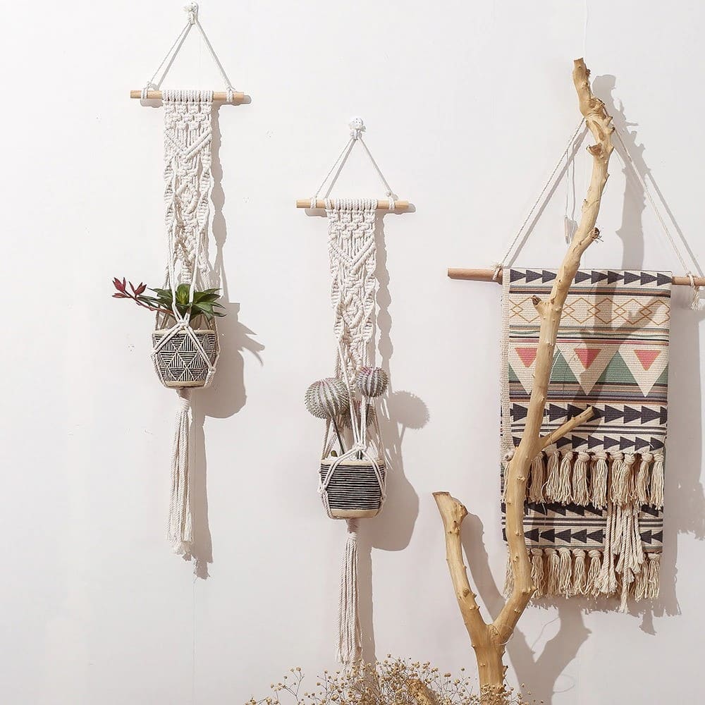 Porte plante macramé