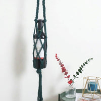 Porte bouteille corde macramé