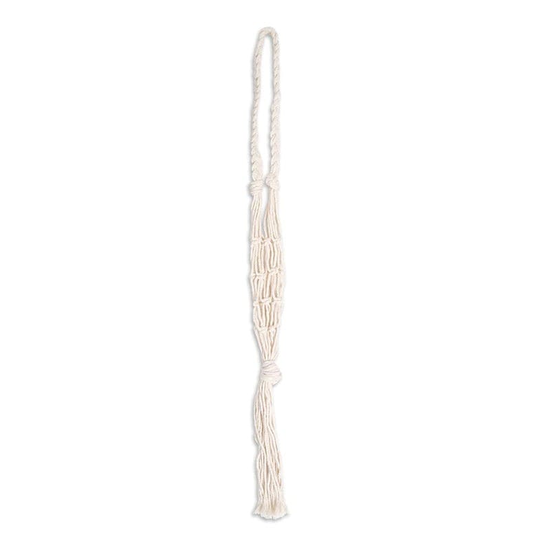 Porte bouteille corde macramé beige