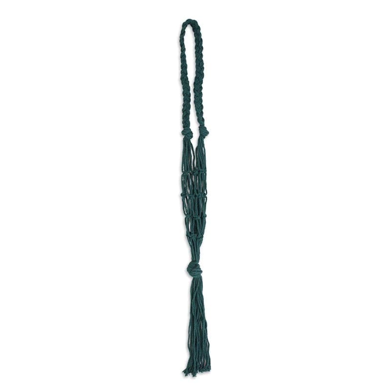 Porte bouteille corde macramé vert