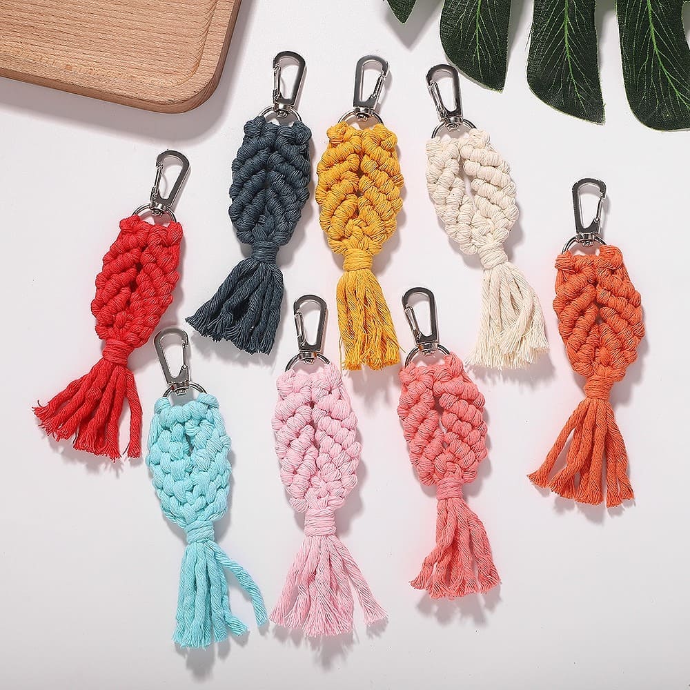 Porte clé macramé couleur