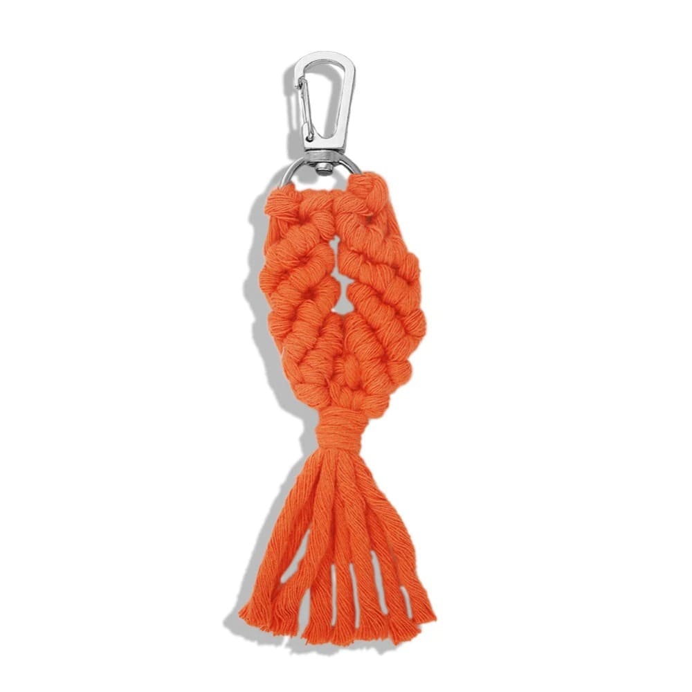 Porte clé macramé couleur orange