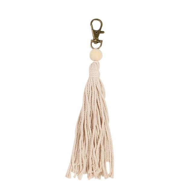 Porte clé macramé perle