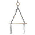 Wall Hanging Paper Towel Holder — Beaded | Handmade Cotton Rope - Grey