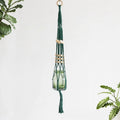 Pot suspendu macramé vert