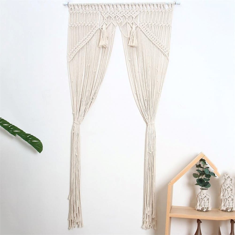 Rideau corde en coton macramé