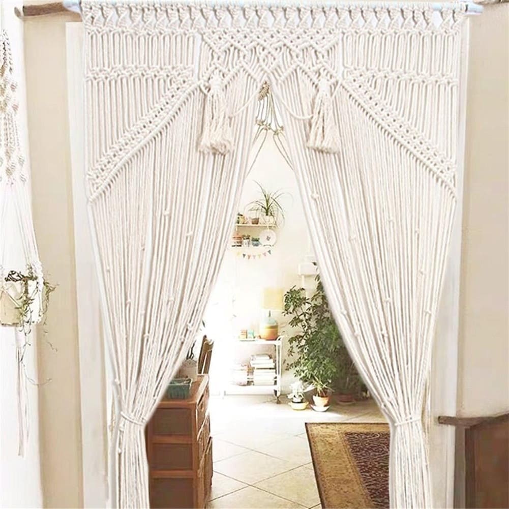 Rideau macramé en corde
