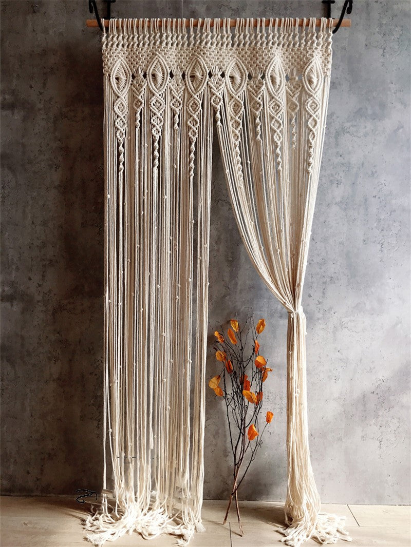 Rideau bohème en macramé