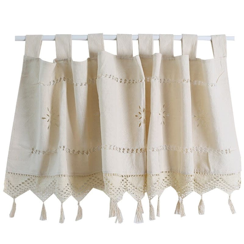 Rideau coton macramé pour cuisine