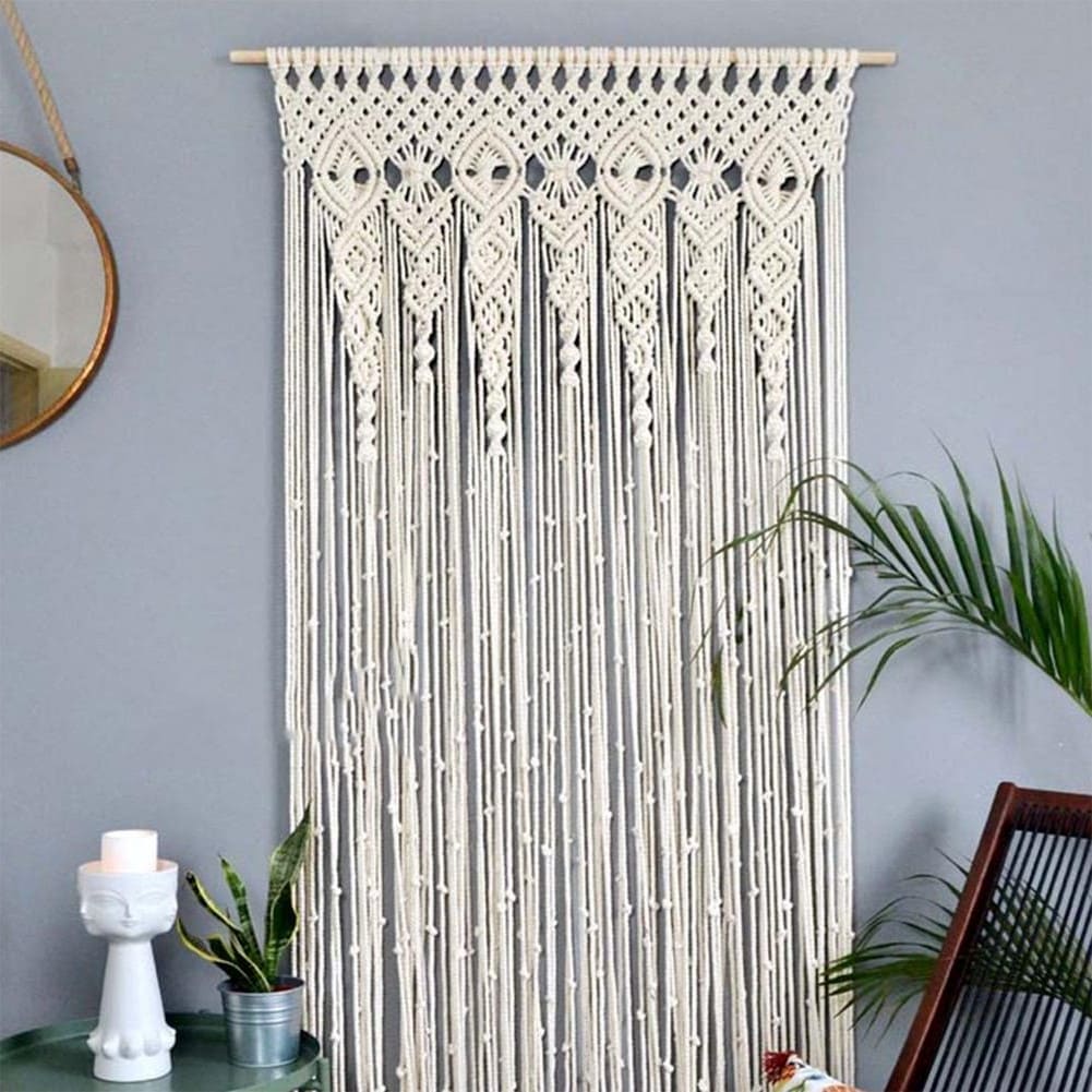Rideau coton macramé écru