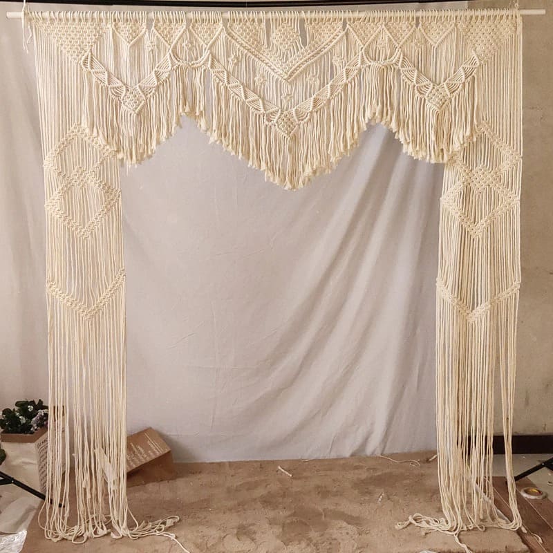 Rideau macramé mariage bohème
