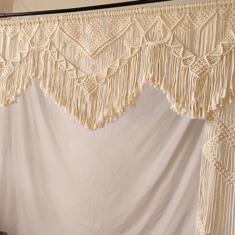 Rideau corde macramé mariage