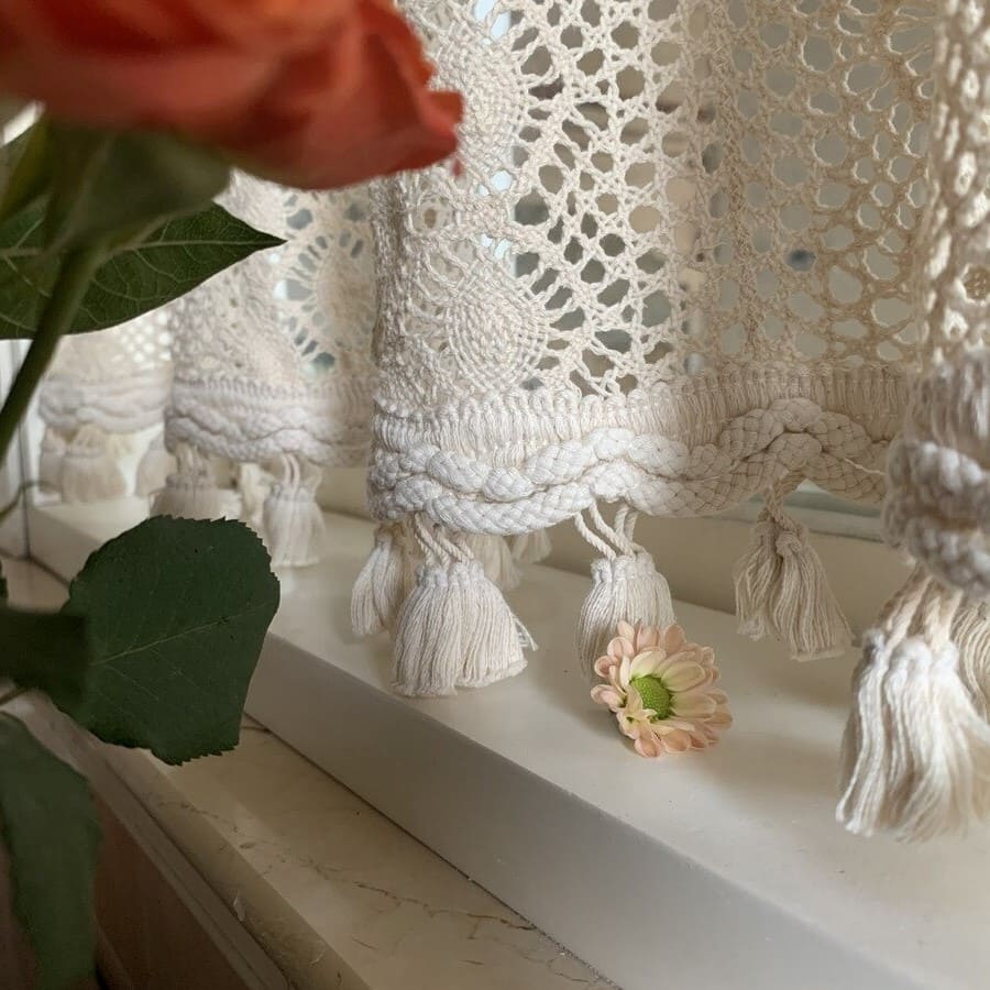 Rideaux macramé brise-bise cuisine