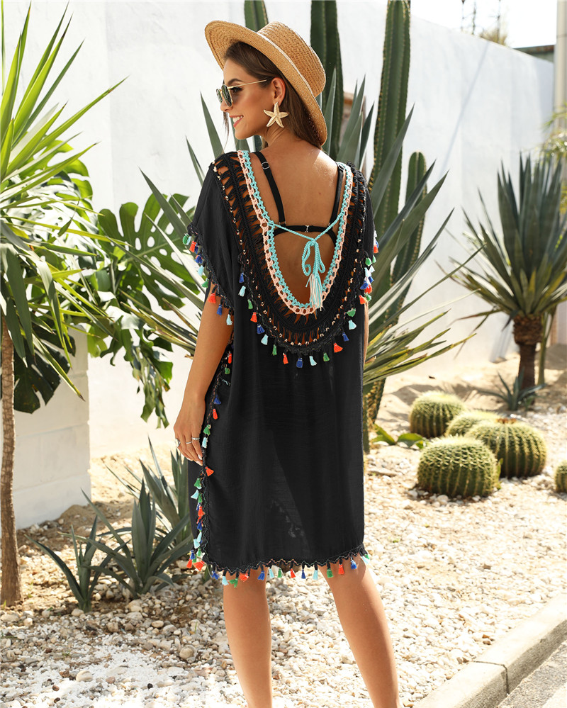 Robe noire en macramé