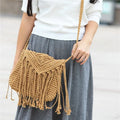 Sac bandoulière macramé marron