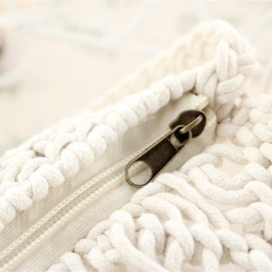 Sac corde macramé beige