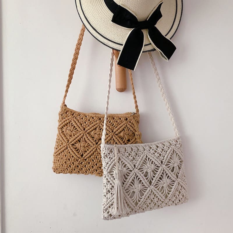 Sac à main corde macramé