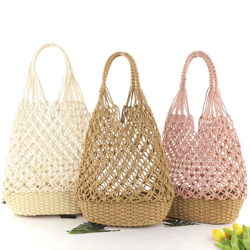 Sac de plage macramé corde