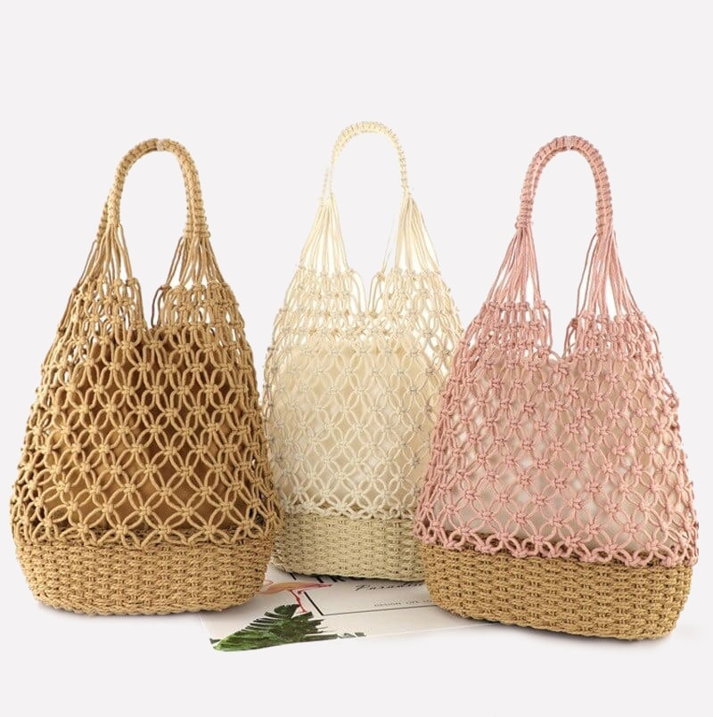 Sac de plage en macramé