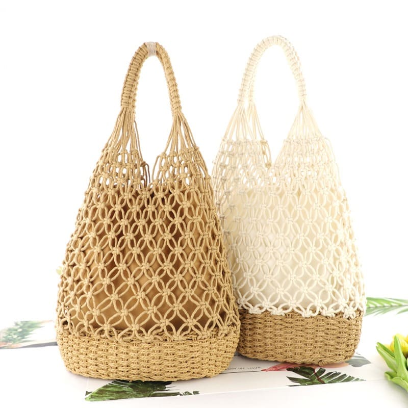 Sac de plage macramé avec doublure