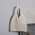 Sac filet macramé beige