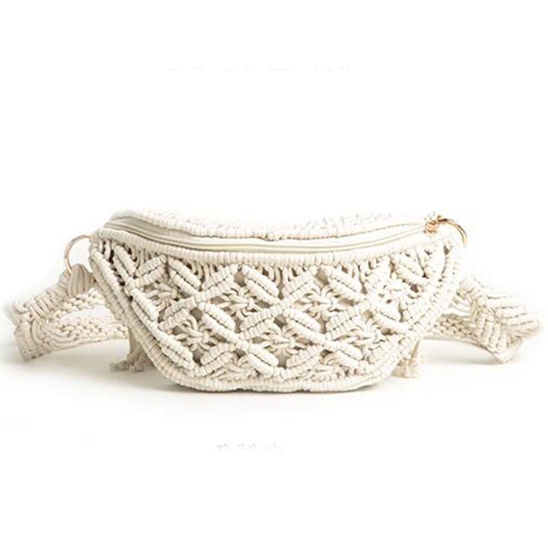 Sacoche bohème macramé beige