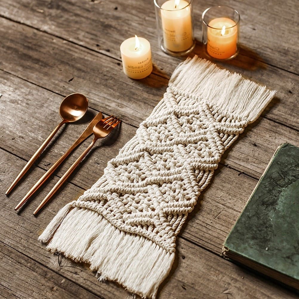 Set de table coton rectangulaire macramé