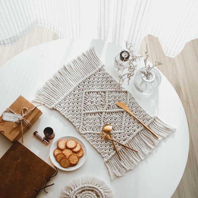 Set de table en corde macramé