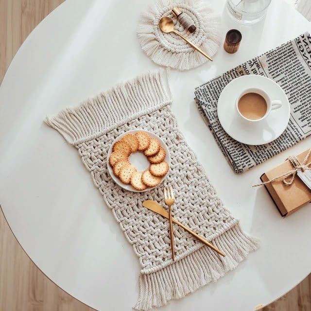 Set de table macramé corde