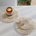 Sous-verre rond macramé