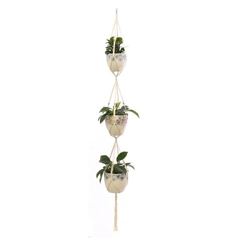 Suspension 3 plantes macramé