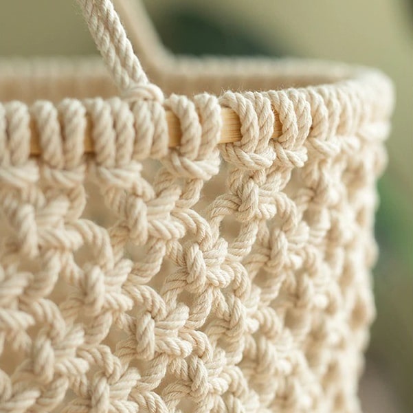 Suspension abat-jour coton macramé