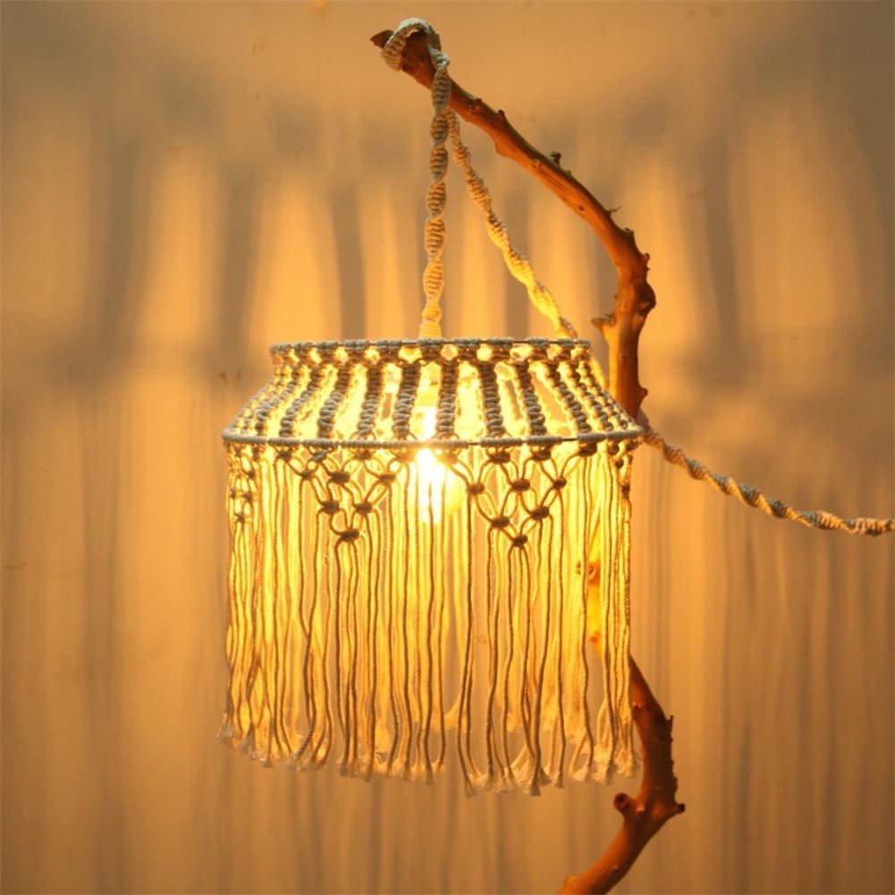 Macramé luminaire suspendu coton