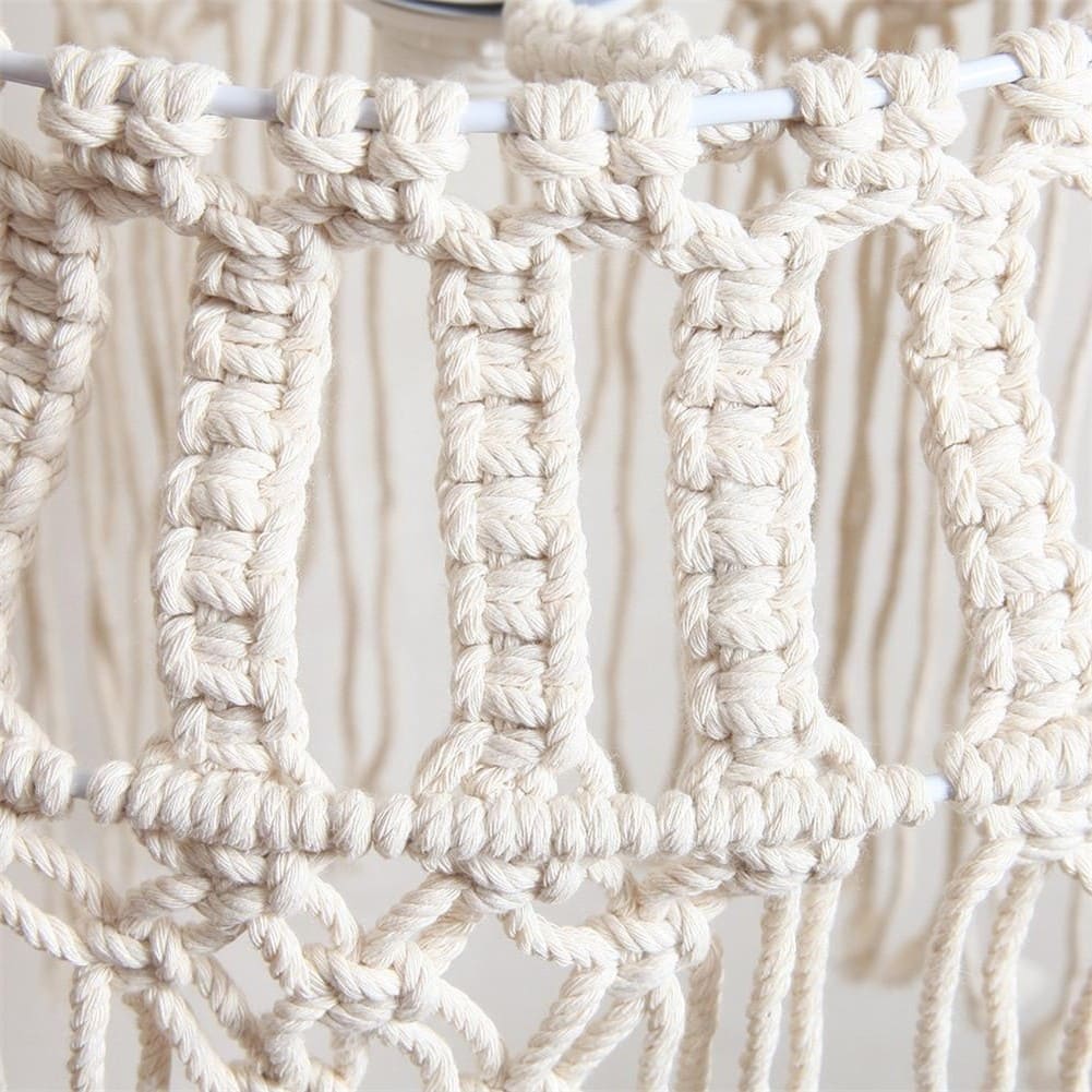 Suspension luminaire macramé coton