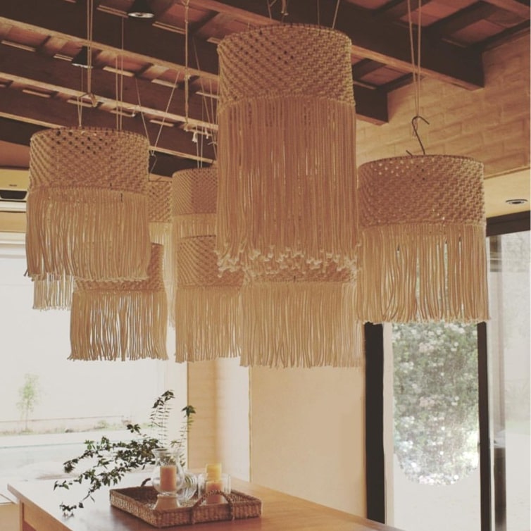 Macramé lustre suspendu