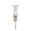 Suspension murale plante macramé beige