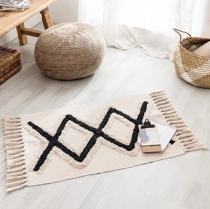 Tapis berbère coton macramé