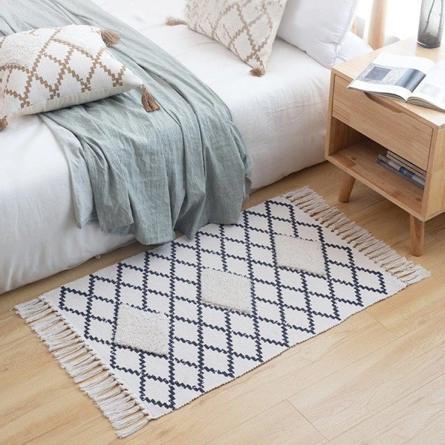 Tapis coton macramé