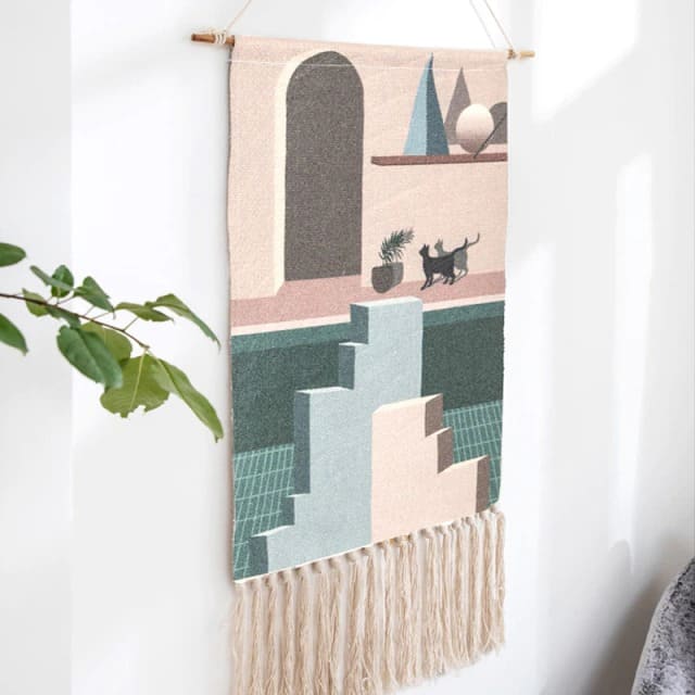 Tapisserie murale macramé